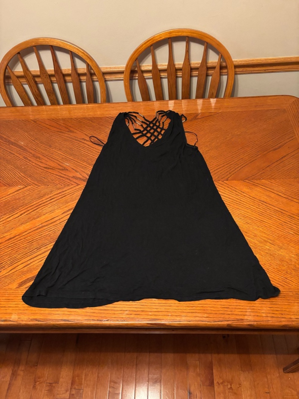 Black Strappy Back Swim Coverup